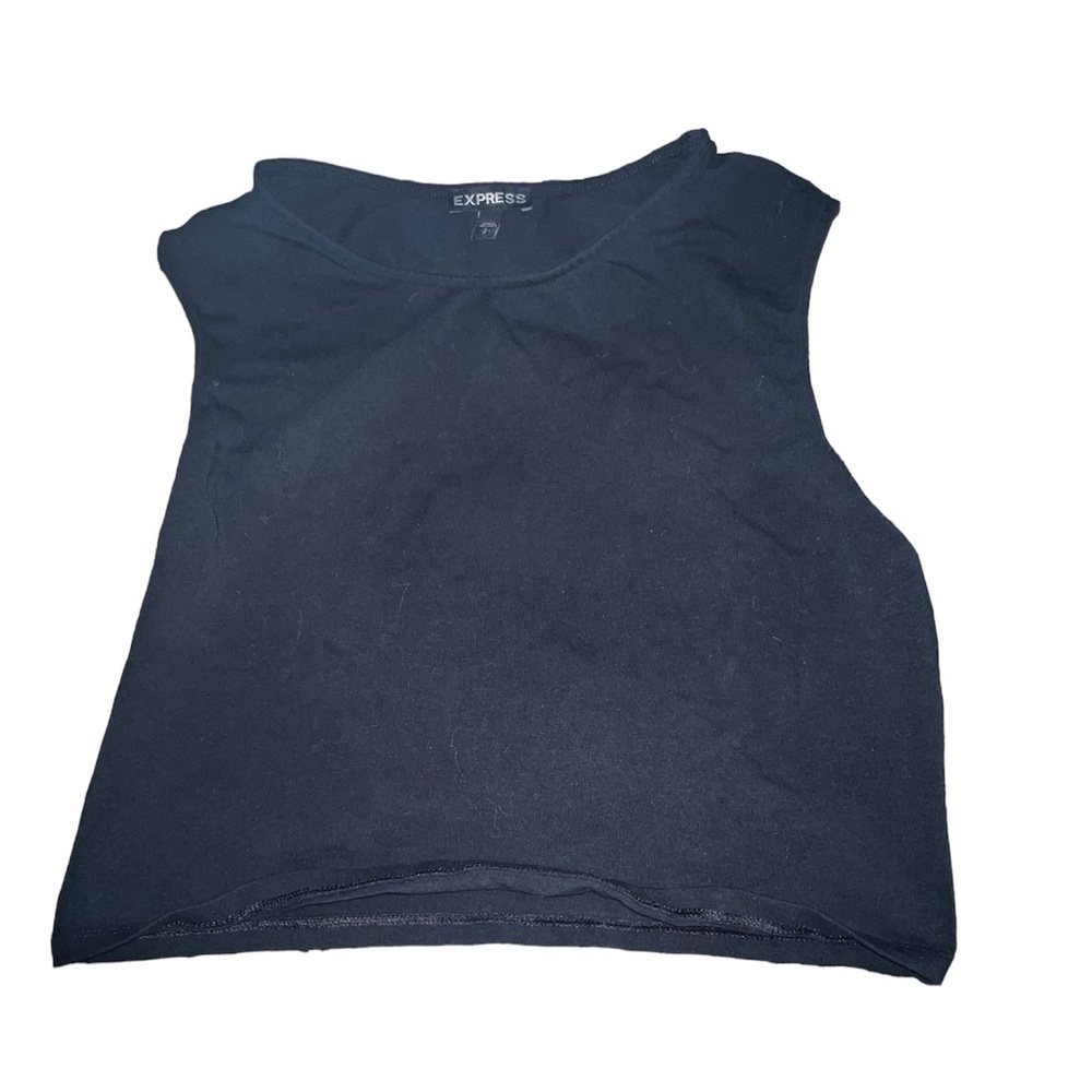 Express Black Muscle Tee Crop Top